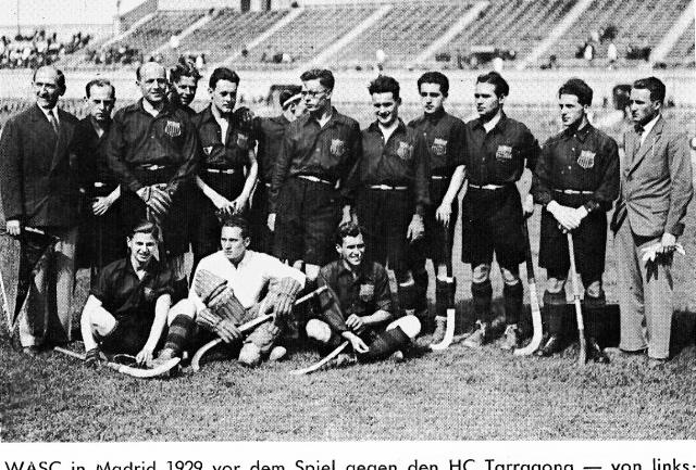 WASC in Madrid 1929 vor dem Spiel gegen den HC Tarragona