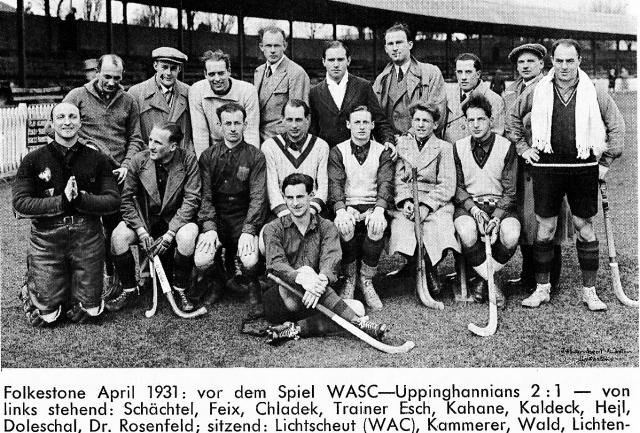 Folkestone April 1931, vor dem Spiel WASC - Uppinghannians 2:1